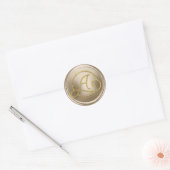 ALLE INITIALEN Gold Kreis Monogramm Champagner Runder Aufkleber (Umschlag)
