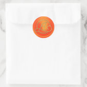 ALLE INITIALEN Gold Kreis Monogramm Orange Runder Aufkleber (Tasche)