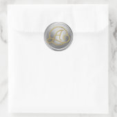 ALLE INITIALEN Gold Kreis Monogramm Silber Runder Aufkleber (Tasche)