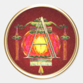 ALLE INITIALEN Gold Monogram Chinese Lantern Runder Aufkleber (Vorderseite)