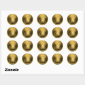 ALLE INITIALEN Gold Monogramm 3 Altgold Runder Aufkleber (Blatt)