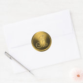 ALLE INITIALEN Gold Monogramm 3 Altgold Runder Aufkleber (Umschlag)