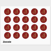 ALLE INITIALEN Gold Monogramm 3 Jede Farbe Runder Aufkleber (Blatt)