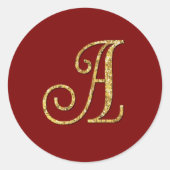 ALLE INITIALEN Gold Monogramm 3 Jede Farbe Runder Aufkleber (Vorderseite)