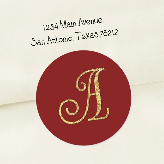 ALLE INITIALEN Gold Monogramm 3 Jede Farbe Runder Aufkleber