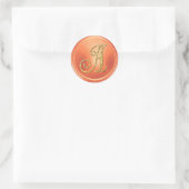 ALLE INITIALEN Gold Monogramm 3 Kupfer Runder Aufkleber (Tasche)