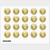 ALLE INITIALEN Gold Monogramm 3 Runder Aufkleber (Blatt)