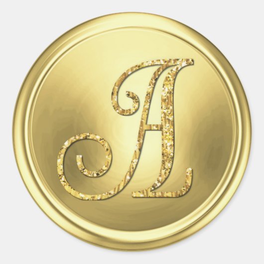 ALLE INITIALEN Gold Monogramm 3 Runder Aufkleber (Vorderseite)