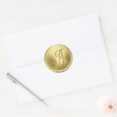 ALLE INITIALEN Gold Monogramm 3 Runder Aufkleber (Umschlag)