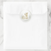 ALLE INITIALEN Gold Monogramm 3 Weiß Runder Aufkleber (Tasche)