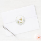 ALLE INITIALEN Gold Monogramm 3 Weiß Runder Aufkleber (Umschlag)