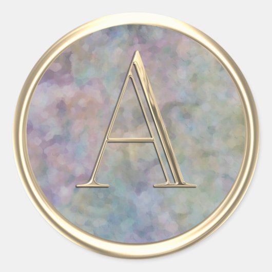 ALLE INITIALEN Gold Monogramm Abstrakt Runder Aufkleber (Vorderseite)