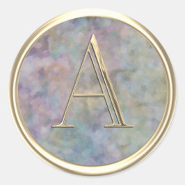 ALLE INITIALEN Gold Monogramm Abstrakt Runder Aufkleber