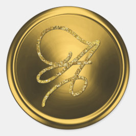 ALLE INITIALEN Gold Schrift Monogramm Gold Runder Aufkleber