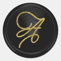 ALLE INITIALEN Gold Schrift Monogramm Schwarz