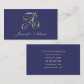 ALLE INITIALEN JEDES Extravagante Farbsilber-Monog Visitenkarte (Vorne/Hinten)