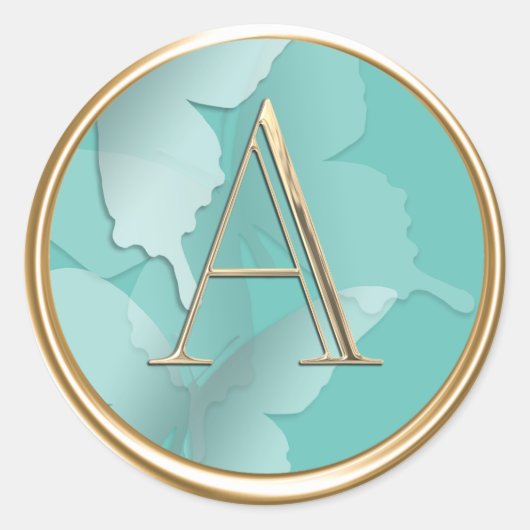 ALLE INITIALEN Monogramm Glasschrott-Fette jeder F Runder Aufkleber (Vorderseite)