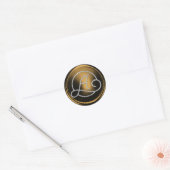 ALLE INITIALEN Silber Kreis Monogramm Bronze Runder Aufkleber (Umschlag)