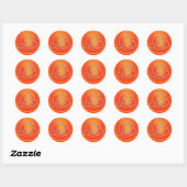 ALLE INITIALEN Silber Kreis Monogramm Orange Runder Aufkleber (Blatt)