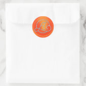 ALLE INITIALEN Silber Kreis Monogramm Orange Runder Aufkleber (Tasche)