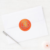 ALLE INITIALEN Silber Kreis Monogramm Orange Runder Aufkleber (Umschlag)