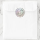 ALLE INITIALEN Silber Kreis Monogramm Perl Grau Runder Aufkleber (Tasche)