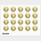 ALLE INITIALEN Silber Kreis Monogramm Soft Gold Runder Aufkleber (Blatt)