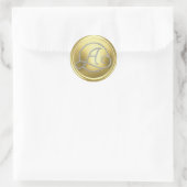 ALLE INITIALEN Silber Kreis Monogramm Soft Gold Runder Aufkleber (Tasche)