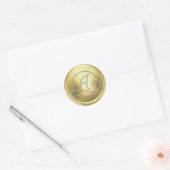 ALLE INITIALEN Silber Kreis Monogramm Soft Gold Runder Aufkleber (Umschlag)