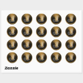 ALLE INITIALEN Silber Monogramm 3 Bronze Runder Aufkleber (Blatt)