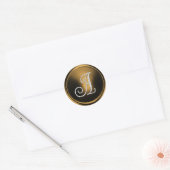 ALLE INITIALEN Silber Monogramm 3 Bronze Runder Aufkleber (Umschlag)