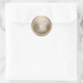 ALLE INITIALEN Silber-Monogramm 3 Champagner Runder Aufkleber (Tasche)