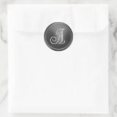 ALLE INITIALEN Silber Monogramm 3 Dunkelgrau Runder Aufkleber (Tasche)