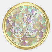 ALLE INITIALEN Silber Monogramm 3 Gold Mutter von Runder Aufkleber (Vorderseite)