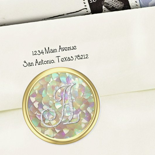ALLE INITIALEN Silber Monogramm 3 Gold Mutter von Runder Aufkleber