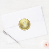 ALLE INITIALEN Silber-Monogramm 3 Gold Runder Aufkleber (Umschlag)