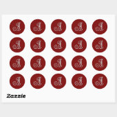 ALLE INITIALEN Silber Monogramm 3 Jede Farbe Runder Aufkleber (Blatt)