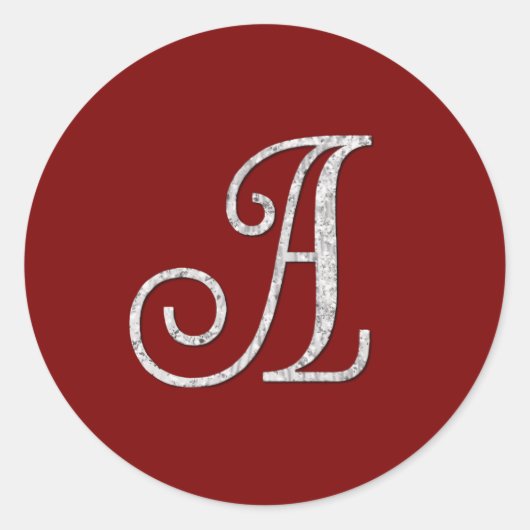 ALLE INITIALEN Silber Monogramm 3 Jede Farbe Runder Aufkleber (Vorderseite)