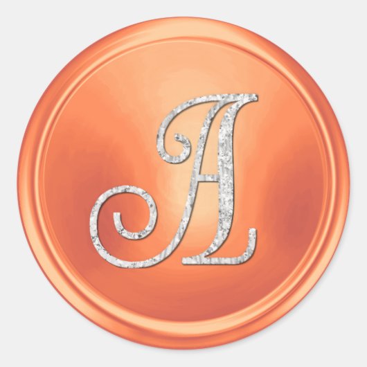 ALLE INITIALEN Silber-Monogramm 3 Kupfer Runder Aufkleber (Vorderseite)
