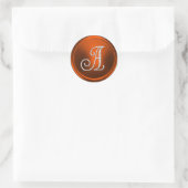 ALLE INITIALEN Silber Monogramm 3 Kürbis Rost Runder Aufkleber (Tasche)