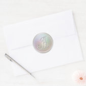 ALLE INITIALEN Silber Monogramm 3 Perlgrau Runder Aufkleber (Umschlag)
