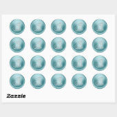 ALLE INITIALEN Silber Monogramm 3 Soft Blau Runder Aufkleber (Blatt)