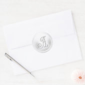 ALLE INITIALEN Silber Monogramm 3 Weiß Runder Aufkleber (Umschlag)