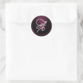 ALLE INITIALEN Silber Schrift Monogramm Dunkles Pf Runder Aufkleber (Tasche)
