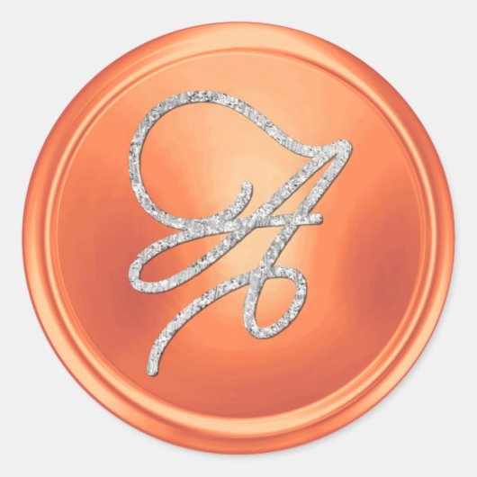 ALLE INITIALEN Silber Schrift Monogramm Kupfer Runder Aufkleber (Vorderseite)