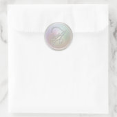 ALLE INITIALEN Silber Schrift Monogramm Perlengrau Runder Aufkleber (Tasche)