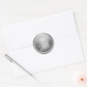 ALLE INITIALEN Silber Schrift Monogramm Silber Runder Aufkleber (Umschlag)