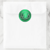 ALLE INITIALEN Silberner Kreis-Monogramm Kelly Gre Runder Aufkleber (Tasche)
