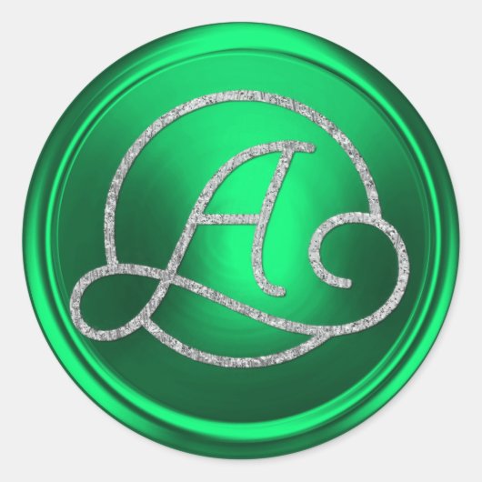 ALLE INITIALEN Silberner Kreis-Monogramm Kelly Gre Runder Aufkleber (Vorderseite)