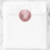 ALLE INITIALEN Silberner Kreis-Monogramm Rosa Runder Aufkleber (Tasche)